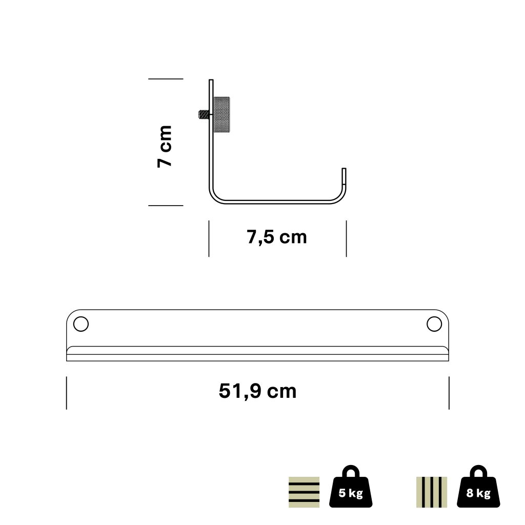 Specs EU Narrow metal shelf 519